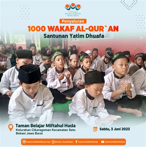 Penyaluran Wakaf Alquran Miftahul Huda Bekasi Juni