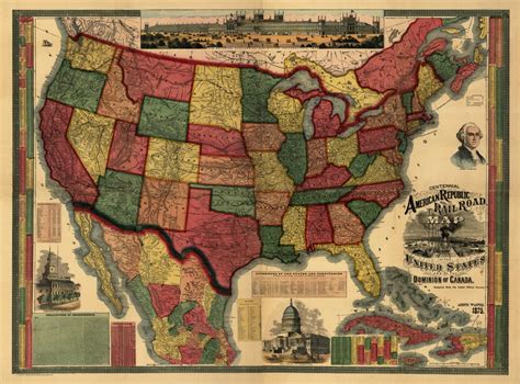 United States Railroads Kroll Antique Maps