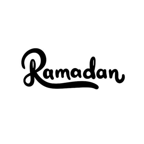 Premium Vector Ramadan Text Banner In Black Color Isolated Handwriting Inscription Ramadan