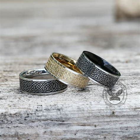 Nordic Celtic Knot Stainless Steel Viking Ring Gthic