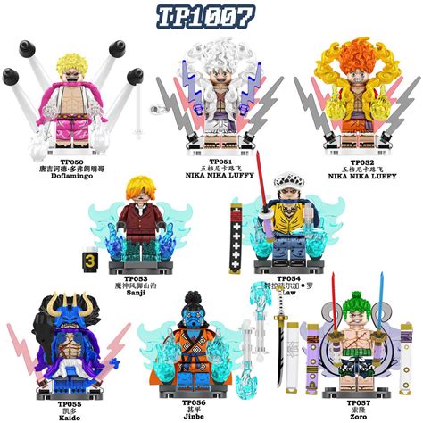 One Piece Building Sanji Kaido Blocks Figures Nika Luffy Toy Zoro Minifigures Doflamingo