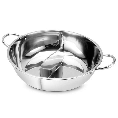 Thormn Stainless Steel Thickened Mandarin Duck Pot Hot Pot Two Flavor Design S Grid Mandarin