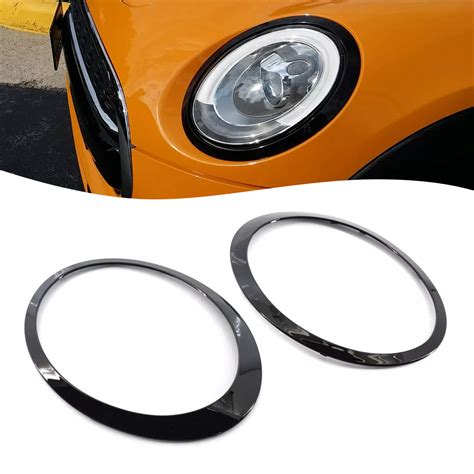 2014 2021 Mini Cooper F55 F56 F57 2pcs Gloss Black Headlight Bezel Trim