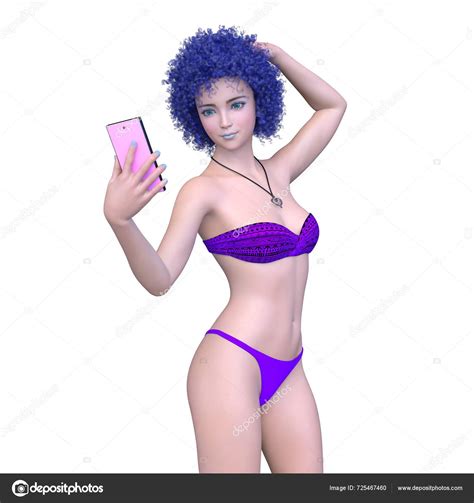 Rendering Woman Bikini Stock Photo TsuneoMP