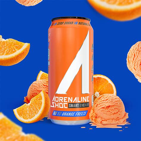 Adrenaline Shoc Performance Energy Drink, Orange Freeze, Zero Sugar, 16 ...