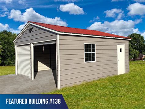 15′ X 20′ X 8′ Double Metal Garage Metal Buildings Carports Barns