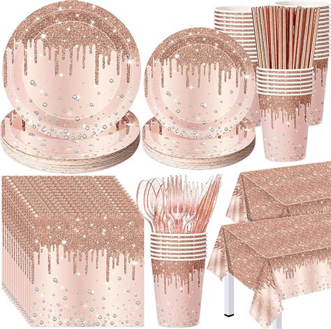 Amazon Funnymoom Pcs Rose Gold Birthday Party Decorations