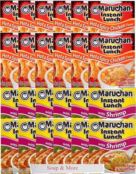 Maruchan Ramen Instant Cup Noodles Count Shrimp Flavor Hot Spicy Chicken Flavor