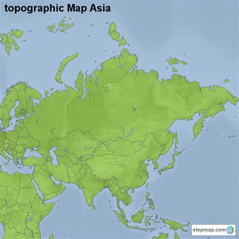 StepMap - topographic Map Asia - Landkarte für Asia