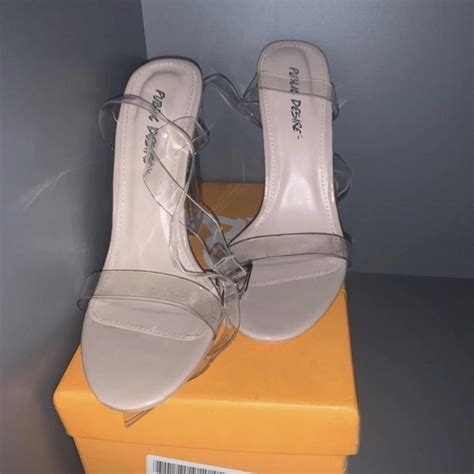 Never Worn Public Desire Nude Perspex Heels Depop