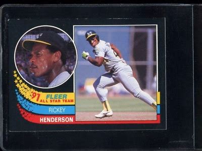 Fleer All Star Team Ricky Henderson Hof Oakland Athletics Ebay