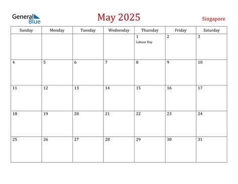 May 2025 Calendar With Singapore Holidays