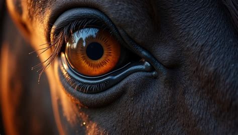 amber equine gaze image horse eye macro   stockcake