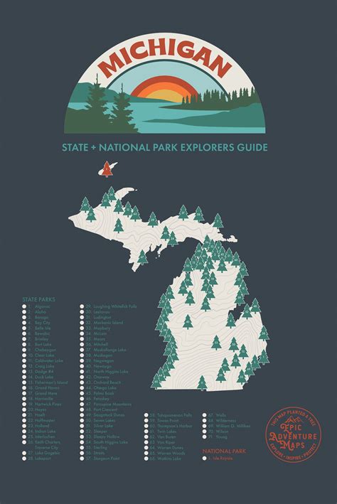 Michigan Parks Map- Map of Michigan featuring all MI State Parks and