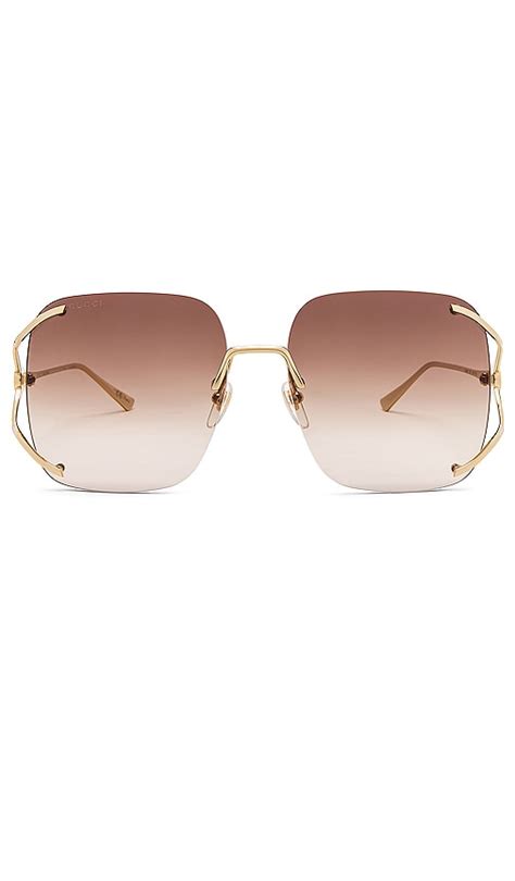 Gucci Rectangle Fork In Shiny Gold Ivory And Brown Gradient Revolve