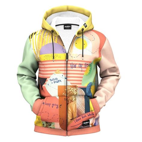 Glitch Collage Zip Up Hoodie Hoodies Comfy Hoodies Hoodies Womens