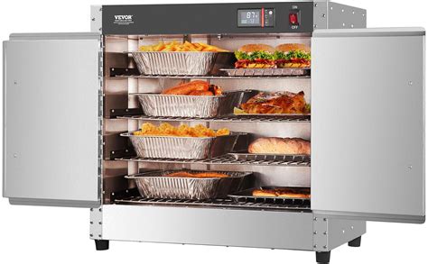 Brandclub VEVOR Hot Box Food Warmer 4 Tier Concession Warmer With Water Tray 4 Pans Double