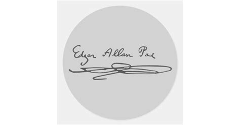 Edgar Allan Poe Signature Classic Round Sticker | Zazzle