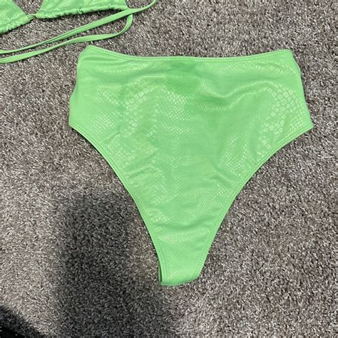 Lime Green Bikini Set Size Small Only Wore Once Depop