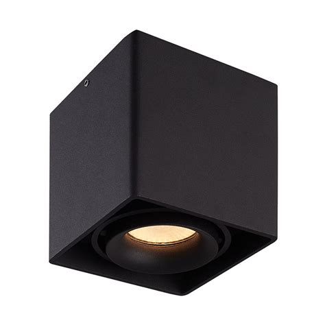 Dimmable Mounted Ceiling Spotlight Esto With Gu Black Ip Tiltable