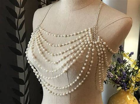 Pearls Shoulder Necklace Bridal Jewelry Bolero Wedding Body Jewelry