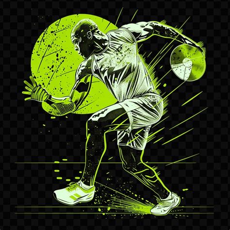 Premium Psd Discus Thrower Holding Discus With Running Shoes And