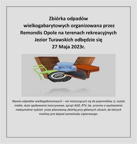 Zbi Rka Odpad W Wielkogabarytowych Organizowana Przez Remondis Opole Na