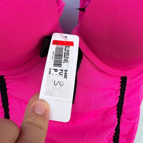 LA SENZA Hot Fuchsia Pink Push Up Corset Babydoll Lingerie 34D 36C 38B Women S Fashion