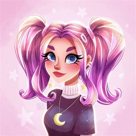 cute girl digital art illustration