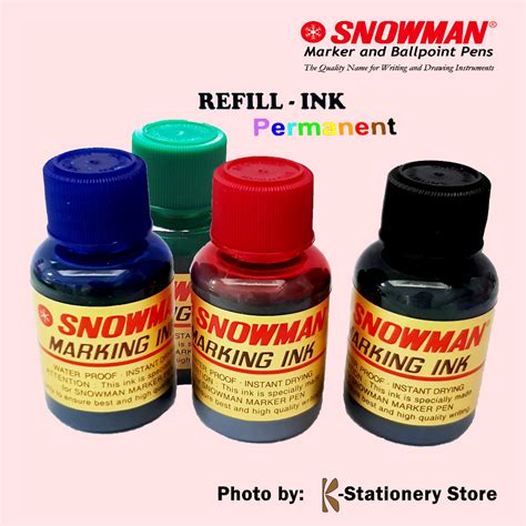 Jual Tinta Isi Ulang Spidol Permanent Snowman Mig Hitam Biru