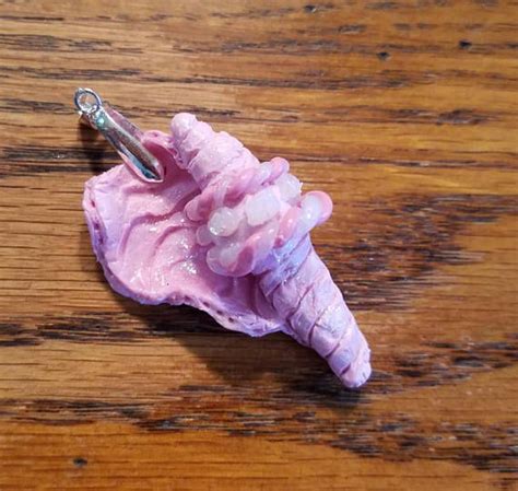 Bermuda Pink Sands Conch Seashell Pendant Ooak Artisan Created Etsy