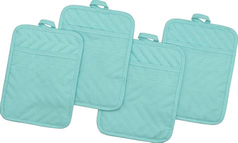 Pcs Cotton Pocket Pot Holder Kitchen Hot Pads Heat Resistant Kitchen