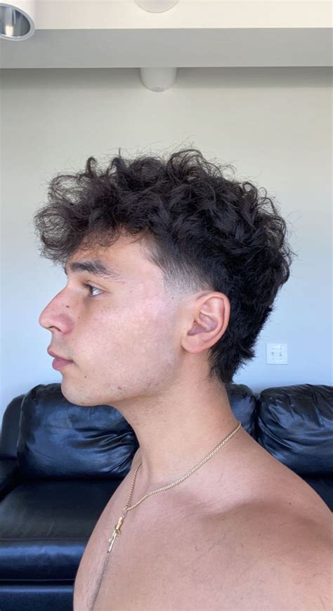 Short Mullet Low Fade Wavy Hair Men Men Haircut Curly Hair Curly