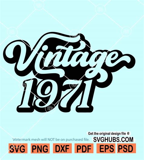 Vintage Svg Th Birthday Svg Fifty Birthday Svg Vintage