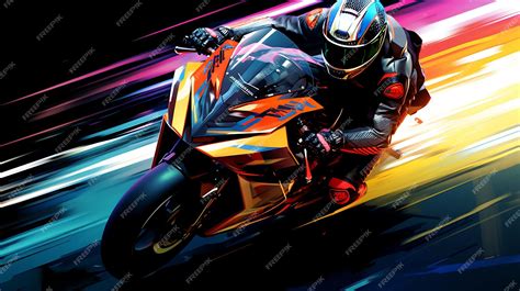 Premium Photo | Motorcycle rider on the road Sport motorbike