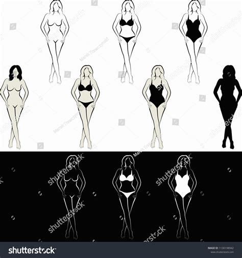 Sketch Naked Woman Woman Swimsuit Stock Vector Royalty Free 1130198942 Shutterstock