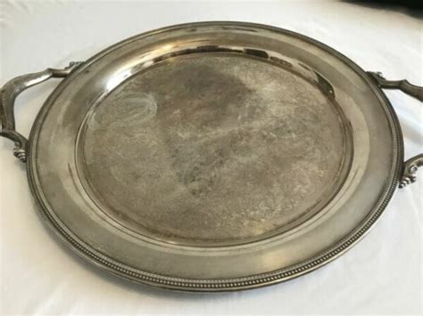 Vintage ONEIDA USA Made 15 Round Ornate Silver Plated Serving Tray