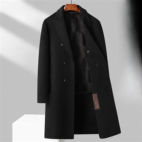 Купить Шерстяное двубортное шерстяное пальто длиной до колена, осенне ...