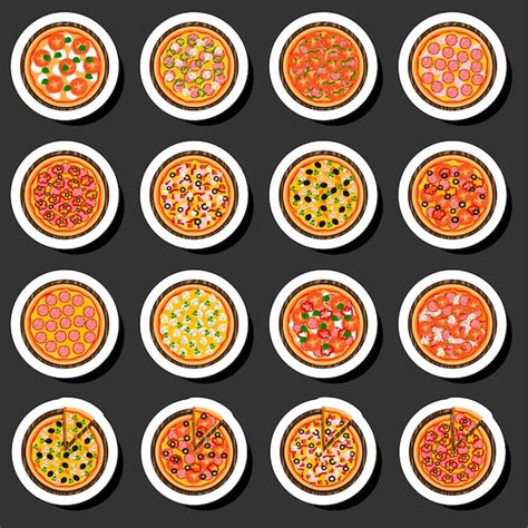 Premium Vector Illustration On Theme Big Hot Tasty Pizza To Pizzeria Menu