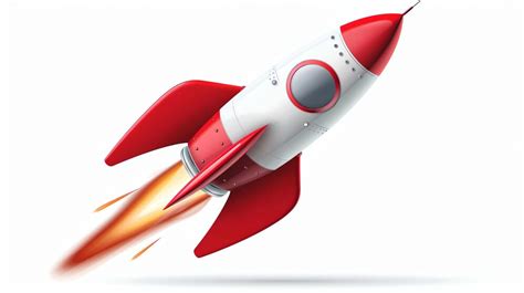 Premium Photo 3d Rendering Of A Red And White Rocket Isolated On A