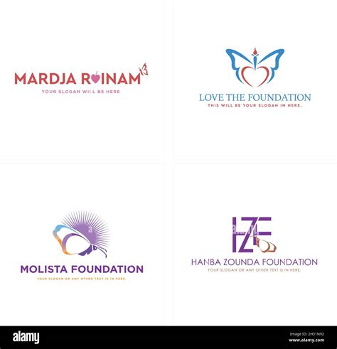 Modern Nonprofit Foundation Charity Torch Butterfly Logo Design Stock