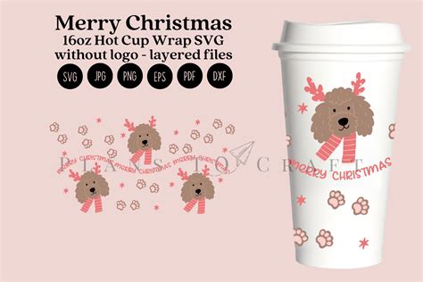 Merry Christmas 16oz Hot Cup Tumbler SVG Graphic By Planstocraft Creative Fabrica