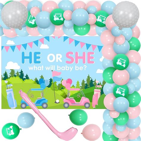 Golf Gender Reveal Party Decoration Blue Pink Golf Gender Reveal