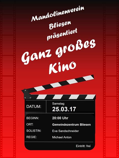 Mandolinenverein Jahreskonzert „ganz Großes Kino Bliesen