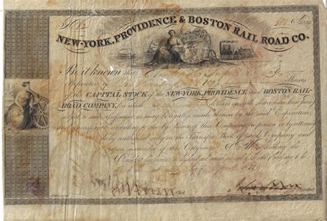 New York, Providence & Boston Rail Road Co., 1835 – Aktien-Kunst-Geschichte