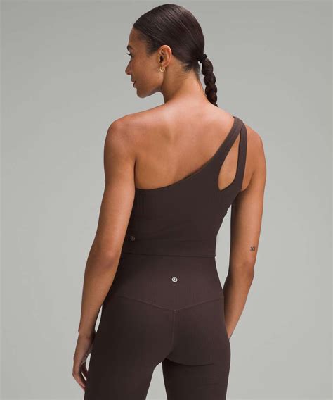 lululemon ribbed nulu asymmetrical yoga tank top espresso lulu fanatics