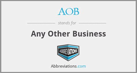 What does AOB stand for?