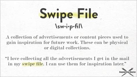 Swipe File Definition Swipe File