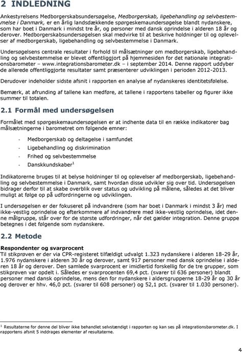 MEDBORGERSKAB LIGEBEHANDLING OG SELVBESTEMMELSE I DANMARK Det