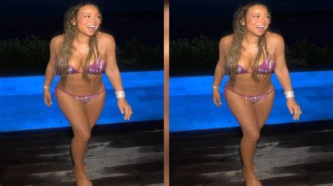 Mariah Carey Rocks Sparkly Pink String Bikini While Vacationing In